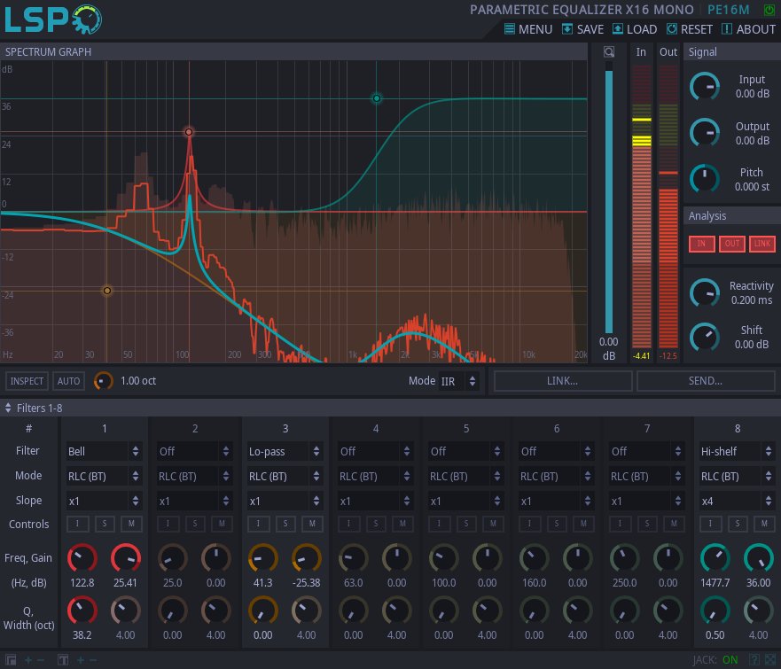 Parametrischer Entzerrer x16 Mono