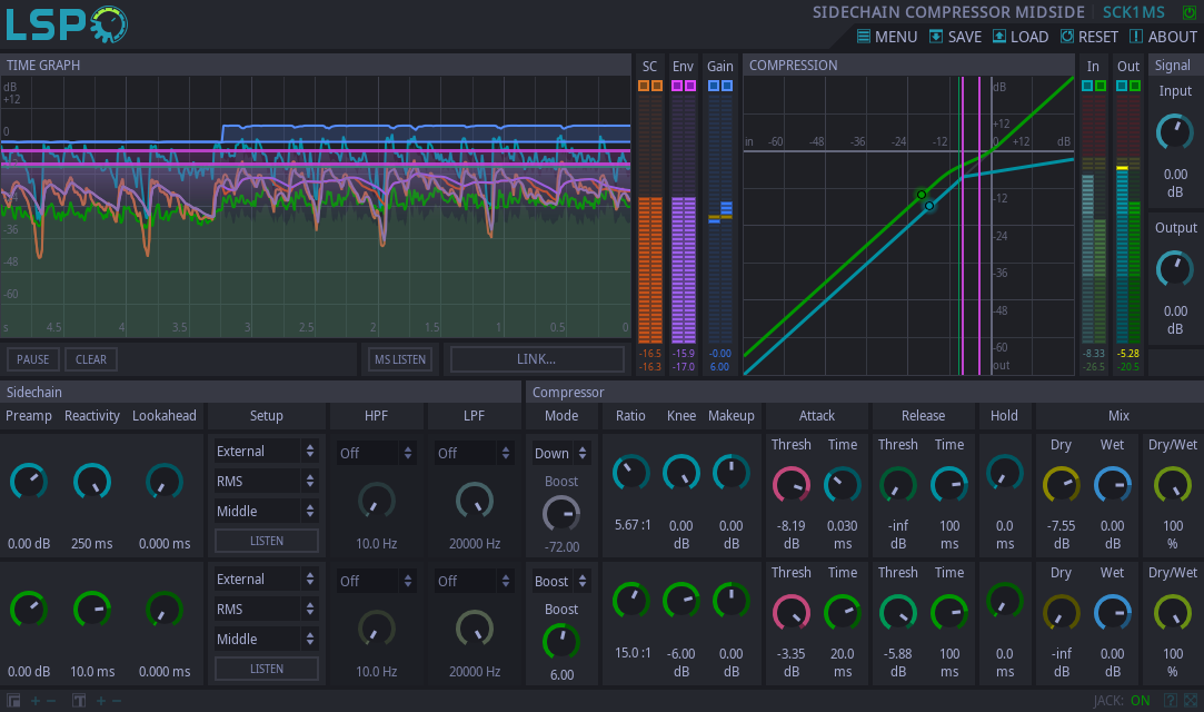 Sidechain-Kompressor MidSide