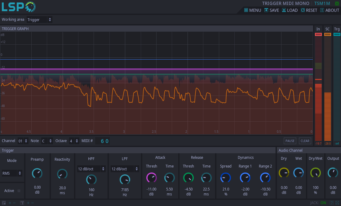 Triggersensor MIDI Mono